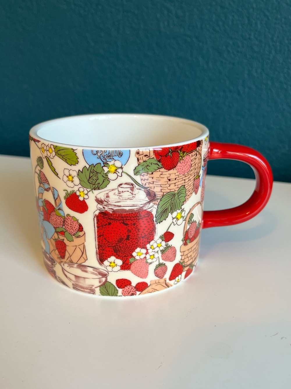 Urban Outfitters Strawberry Jam Pattern Ladybug Coffee Mug